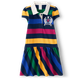 Girls Striped Varsity Patch Polo Dress - Prep School