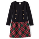 Girls Plaid Ponte Button Front Dress - A Royal Christmas
