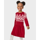 Girls Intarsia Snowflake Fairisle Sweater Dress - A Royal Christmas
