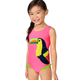 Girls Embroidered Toucan One Piece Swimsuit - Aloha