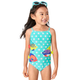 Girls Dot Embroidered Fish One Piece Swimsuit - Splish-Splash