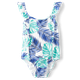 Girls Tropical Leaf One Piece Swimsuit - Splish-Splash