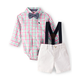 Baby Boys Dad And Me Plaid Button Up Bodysuit And Chino Shorts Set - Time for Tea