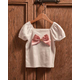 Girls Oversized Bow Puff Sleeve Top - Campus Cuties