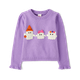 Girls Crochet Ghost Ruffle Sweater - Halloween