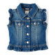 Girls Ruffle Denim Vest - Little Essentials