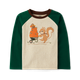 Boys Embroidered Squirrel Raglan Top - Fall Celebrations