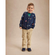 Boys Embroidered Varsity Cardigan - Campus Cuties