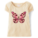 Girls Embroidered Butterfly Puff Sleeve Top - Fall Celebrations