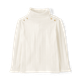 Girls Button Pointelle Turtleneck Top - Little Essentials