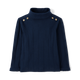 Girls Button Pointelle Turtleneck Top - Little Essentials