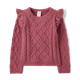 Girls Cable Knit Flutter Sweater - Highland Hills