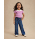 Girls Button High Rise Wide Leg Jeans - Little Essentials
